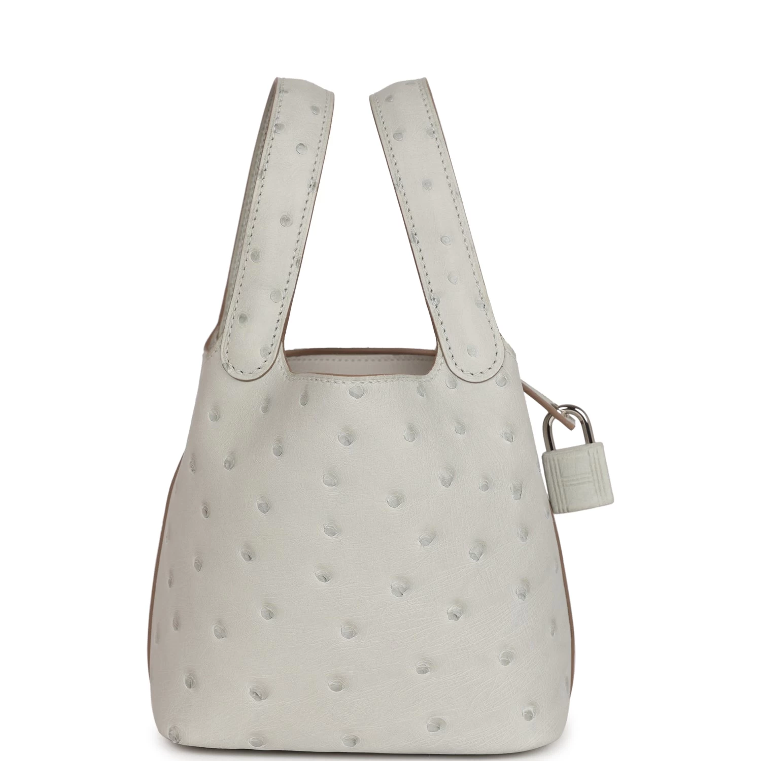 Hermès Hermes Micro Picotin 14 Gris Perle Ostrich Palladium Hardware 5 Hermès Hermes Micro Picotin 14 Gris Perle Ostrich Palladium Hardware - Image 3