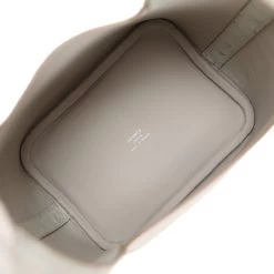 Hermès Hermes Micro Picotin 14 Gris Perle Ostrich Palladium Hardware 16 Hermès Hermes Micro Picotin 14 Gris Perle Ostrich Palladium Hardware -Online Bag Store H PI 231005 1 08