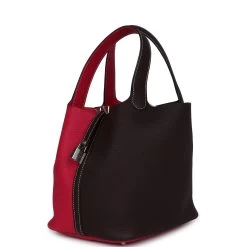 Hermès Hermes Picotin 22 Casaque Rouge Sellier And Framboise Clemence Palladium Hardware 12 Hermès Hermes Picotin 22 Casaque Rouge Sellier And Framboise Clemence Palladium Hardware -Online Bag Store H PI 231030 1 DH 03