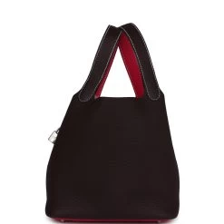 Hermès Hermes Picotin 22 Casaque Rouge Sellier And Framboise Clemence Palladium Hardware 15 Hermès Hermes Picotin 22 Casaque Rouge Sellier And Framboise Clemence Palladium Hardware -Online Bag Store H PI 231030 1 DH 06