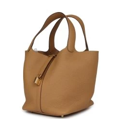 Hermès Hermes Picotin Lock 22 Biscuit Clemence Gold Hardware 14 Hermès Hermes Picotin Lock 22 Biscuit Clemence Gold Hardware -Online Bag Store H PI 231212 1 TC 03