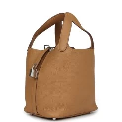 Hermès Hermes Picotin Lock 18 Biscuit Clemence Palladium Hardware 14 Hermès Hermes Picotin Lock 18 Biscuit Clemence Palladium Hardware -Online Bag Store H PI 231212 2 TC 03
