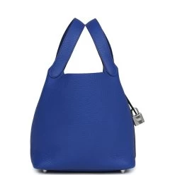 Hermès Hermes Picotin Lock 18 Bleu Royal Clemence Palladium Hardware -Online Bag Store H PI 231212 3 TC 04