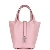 Hermès Hermes Picotin Lock 18 Rose Sakura Clemence Palladium Hardware 1 Hermès Hermes Picotin Lock 18 Rose Sakura Clemence Palladium Hardware -Online Bag Store H PI 240109 1 OB 01