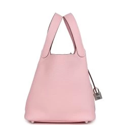 Hermès Hermes Picotin Lock 18 Rose Sakura Clemence Palladium Hardware 12 Hermès Hermes Picotin Lock 18 Rose Sakura Clemence Palladium Hardware -Online Bag Store H PI 240109 1 OB 04
