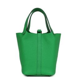 Hermès Hermes Monochrome Picotin 18 Bambou Clemence Green Hardware 13 Hermès Hermes Monochrome Picotin 18 Bambou Clemence Green Hardware -Online Bag Store H PI 240109 3 05