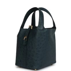 Hermès Hermes Picotin Lock 18 Vert Cypress Ostrich Gold Hardware -Online Bag Store H PI 240117 1 BH 03