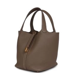 Hermès Hermes Picotin Lock 22 Etoupe Clemence Gold Hardware -Online Bag Store H PI 240207 1 03