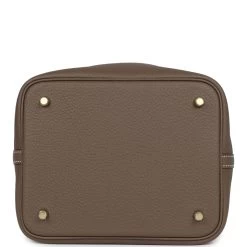 Hermès Hermes Picotin Lock 22 Etoupe Clemence Gold Hardware -Online Bag Store H PI 240207 1 04