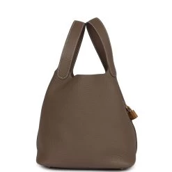 Hermès Hermes Picotin Lock 22 Etoupe Clemence Gold Hardware -Online Bag Store H PI 240207 1 05