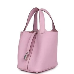 Hermès Hermes Picotin Lock 18 Mauve Sylvester Clemence Palladium Hardware 14 Hermès Hermes Picotin Lock 18 Mauve Sylvester Clemence Palladium Hardware -Online Bag Store H PI 240209 1 03