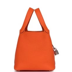 Hermès Hermes Picotin Lock 18 Orange Minium Clemence Palladium Hardware -Online Bag Store H PI 240219 1 KT 04