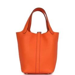 Hermès Hermes Picotin Lock 18 Orange Minium Clemence Palladium Hardware -Online Bag Store H PI 240219 1 KT 05