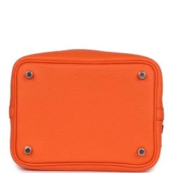 Hermès Hermes Picotin Lock 18 Orange Minium Clemence Palladium Hardware -Online Bag Store H PI 240219 1 KT 06