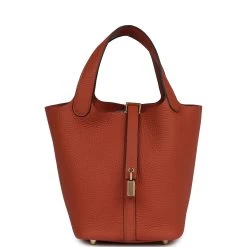 Hermès Hermes Picotin Lock 18 Cuivre Clemence Gold Hardware