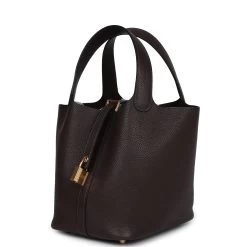 Hermès Hermes Picotin Lock 18 Ebene Barenia Faubourg Gold Hardware -Online Bag Store H PI 240311 3 03