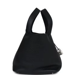 Hermès Hermes Picotin Lock 22 Black Clemence Palladium Hardware 12 Hermès Hermes Picotin Lock 22 Black Clemence Palladium Hardware -Online Bag Store H PI 240315 2 TC 04