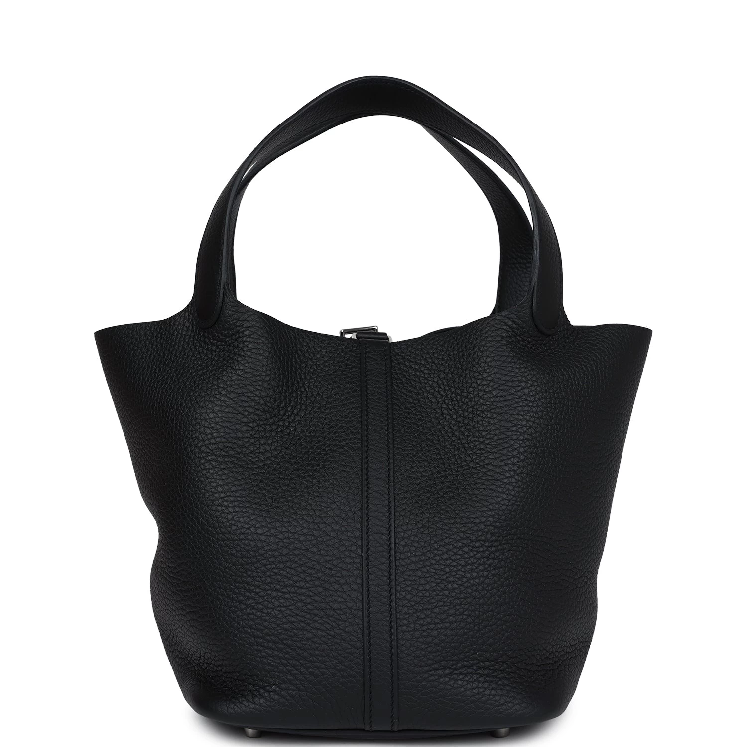 Hermès Hermes Picotin Lock 22 Black Clemence Palladium Hardware 6 Hermès Hermes Picotin Lock 22 Black Clemence Palladium Hardware - Image 4