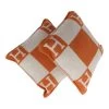 Hermès Hermes "Avalon" Ecru And Potiron Signature H Cushion PM Set Of Two 1 Hermès Hermes "Avalon" Ecru And Potiron Signature H Cushion PM Set Of Two -Online Bag Store H PL 231226 1 06