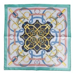 Hermès Hermes "Gavroche" Vert Amande Silk Pocket Square Scarf 45cm