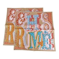 Hermès Hermes "Gavroche Electrique" Beige Silk Pocket Square Scarf 45cm Pair -Online Bag Store H SCA045 020122 4 3