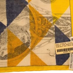 Hermès Hermes "Manufacture De Boucleries" Yellow Cashmere And Silk Shawl Scarf 140cm -Online Bag Store H SCA140 112420 3 HJ 3
