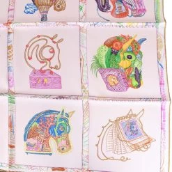 Hermès Hermes "Chevalpscope" Rose Nacre/Vert Multicolor Silk Shawl 90cm -Online Bag Store H SCA90 230531 1 OB 03