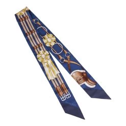 Hermès Hermes "Jumping" Marine Silk Twilly Pair -Online Bag Store H SCAO 021522 1 3