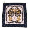 Hermès Hermes "Brides De Gala Love" Black Silk Pocket Square Scarf 45cm