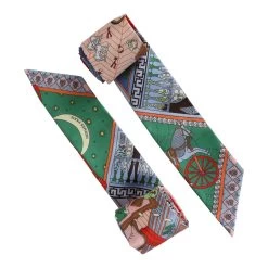 Hermès Hermes "Objects De Curiosite" Blue Silk Twilly Pair -Online Bag Store H SCAO 230725 1 03