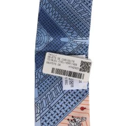 Hermès Hermes "Objects De Curiosite" Blue Silk Twilly Pair -Online Bag Store H SCAO 230725 1 04