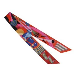 Hermès Hermes "Parade En Fanfare" Rose Bonbon Silk Twilly Pair -Online Bag Store H SCAO 230725 4 02