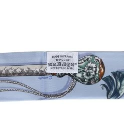 Hermès Hermes "Cavalcades" Bleu Ciel Silk Twilly Pair -Online Bag Store H SCAO 230822 1 04