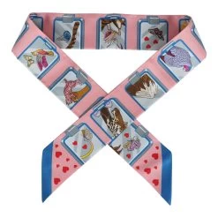 Hermès Hermes "Story" Rose, Bleu, Jaune Silk Twilly