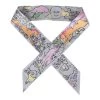 Hermès Hermes "Mille Et Un Lapins" Gris Perle, Rose, Jaune Silk Twilly -Online Bag Store H SCAO 231025 5 01