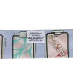 Hermès Hermes "Story" Bleu Pâle, Rose, Vert Silk Twilly -Online Bag Store H SCAO 231025 8 03