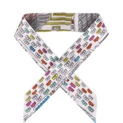 Hermès Hermes "Pantin City" White Silk Twilly