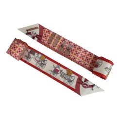 Hermès Hermes "Les Voitures Nouvelle" Vanille/Grenadine Silk Twilly Pair -Online Bag Store H SCAO 240108 3 03