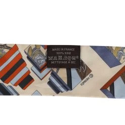 Hermès Hermes "Springs Springs" Orange Silk Twilly -Online Bag Store H SCAO 240312 1 03 0df43a25 576a 4650 b302 8b3226785ee8