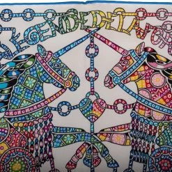 Hermès Hermes "La Legende De La Foret" White Silk Twill Scarf 90cm -Online Bag Store H SCAO90 111720 8 3