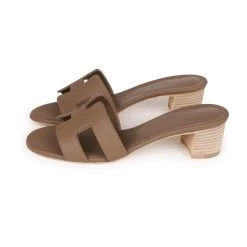 Hermès Hermes Oasis Sandals Etoupe Epsom Block Heels 35 -Online Bag Store H SH 230324 11 MX 05