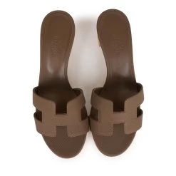 Hermès Hermes Oasis Sandals Etoupe Epsom Block Heels 35 -Online Bag Store H SH 230324 11 MX 07