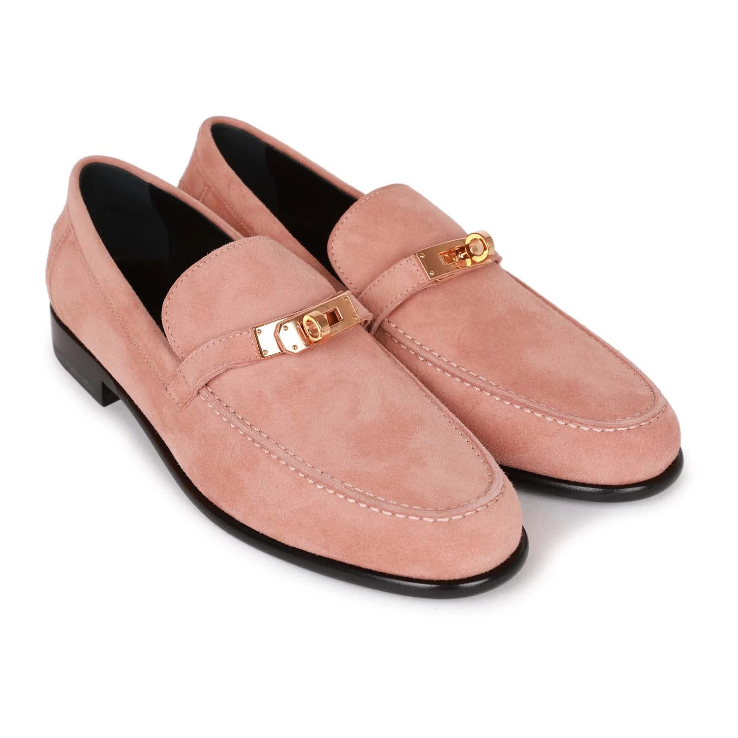 Hermès Hermes Destin Loafer Rose Aube Suede Rose Gold Hardware 38 5 Hermès Hermes Destin Loafer Rose Aube Suede Rose Gold Hardware 38 - Image 3