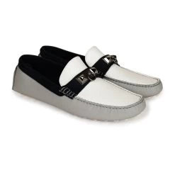 Hermès Hermes Irving Loafer White, Bleu Glacier, Bleu Nuit Epsom Palladium Hardware 42 EU -Online Bag Store H SN 231017 1 NU 03