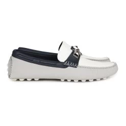 Hermès Hermes Irving Loafer White, Bleu Glacier, Bleu Nuit Epsom Palladium Hardware 42 EU -Online Bag Store H SN 231017 1 NU 04