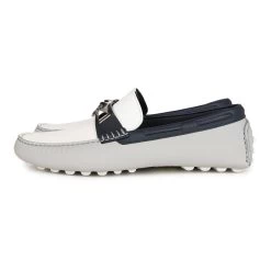 Hermès Hermes Irving Loafer White, Bleu Glacier, Bleu Nuit Epsom Palladium Hardware 42 EU -Online Bag Store H SN 231017 1 NU 05