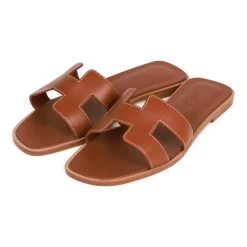 Hermès Hermes Oran Sandals Gold Box Calfskin 36