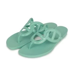 Hermès Hermes Egerie Sandals Vert Embrun Rubber 36