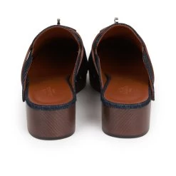 Hermès Hermes Carlotta Mule Bleu Brut Denim And Gold Calfskin 38 -Online Bag Store H SNDL 092122 1 RT 04