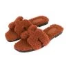 Hermès Hermes Oran Sandals Cognac Woolskin 36.5